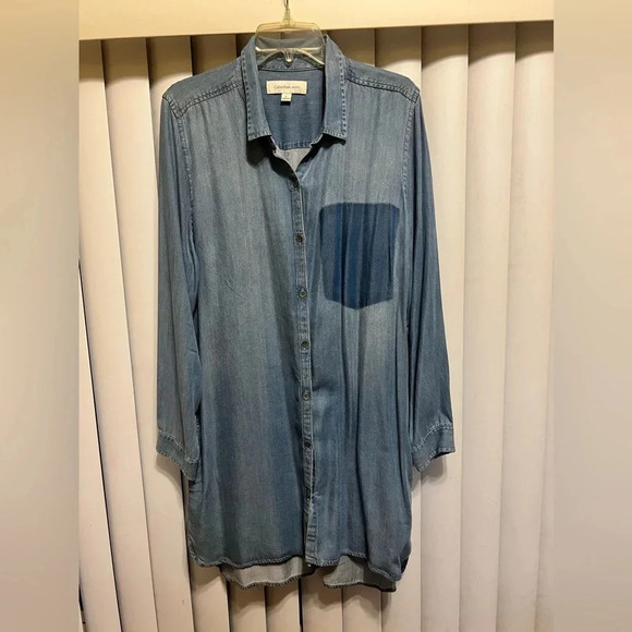 Calvin Klein button front Shirt-dress size large, perfect condition, never worn - Picture 1 of 10